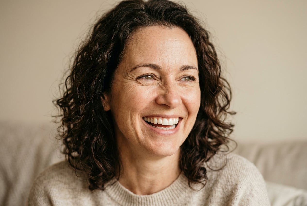 Happy patient with a healthy, bright smile